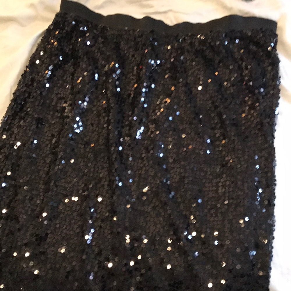 Black Sequin Party Skirt